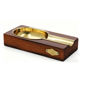 Asbak Cerutu Persegi Portabel Guevara Luxury <span class=keywords><strong>Copper</strong></span> Wood Single Slot dengan Logo Kustom untuk Penggunaan di Rumah & Mobil, Aksesoris Cerutu, Hadiah - Product Image 3