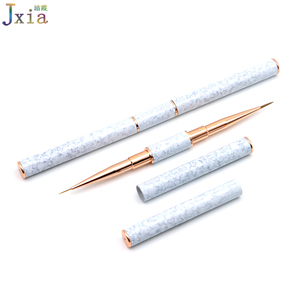 Pinceles Jiexia Personalizados de Doble Cara con Delineador Metálico y Punta Plana Ovalada para Uñas de Gel UV - Product Image 3