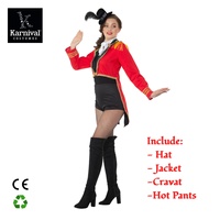 Costume de cosplay sexy de ringmaster pour femme adulte, en polyester, avec nœud fantaisie, pour Halloween, Carnaval, Mardi Gras, vente en gros ODM, marque Karnival