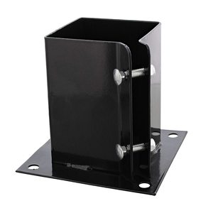 Pas <span class=keywords><strong>de</strong></span> fouille 4x4 <span class=keywords><strong>poteau</strong></span> d'ancrage support carré boulonné poste Base acier personnalisé ISO noir vis au sol <span class=keywords><strong>poteau</strong></span> ancre ODM OEM Surealong - Product Image 1