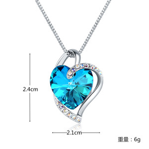 <span class=keywords><strong>Collana</strong></span> <span class=keywords><strong>con</strong></span> Fiocco e Cuore in Zircone Diamantato Austriaco, Cristallo <span class=keywords><strong>Blu</strong></span> Swarovski, Gioielli per Donne - Product Image 6