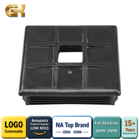 Capuchon d'extrémité carré noir Guankai RV de 4 pouces en PE pour camping-car, système d'évacuation des eaux usées durable et étanche, installation facile, pièces et accessoires pour camping-car 1815B
