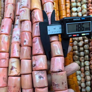Perles irrégulières en pierre naturelle de corail semi-précieuse, colonne de 18 mm, <span class=keywords><strong>JADEAR</strong></span> noir, pour la fabrication de bijoux - Product Image 4