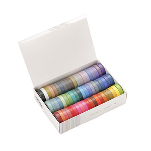 60 Colors per box Solid Pure Color Basic Rainbow Washi Tape Paper Adhesive Tape Box Set masking tape EBay Amazon hotsale