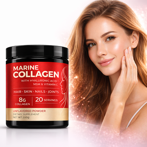 Collagène marin hydrolysé de qualité supérieure OEM en poudre avec vitamines <span class=keywords><strong>pour</strong></span> la beauté des <span class=keywords><strong>cheveux</strong></span>, de la peau, des <span class=keywords><strong>ongles</strong></span> <span class=keywords><strong>et</strong></span> des articulations – Complément alimentaire en vrac - Product Image 1