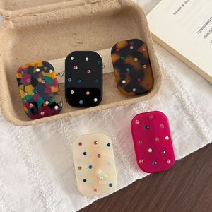 CHUJIAN Nouvelles Pinces à Cheveux Carrées en Acétate Scintillantes et Colorées avec Strass, Barrettes de Luxe Faits Main, Épingles Élégantes pour Franges Latérales - Product Image 4