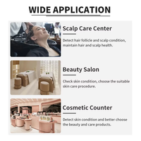Analyseur de cuir chevelu intelligent AI 14,1 pouces pour détecter l'excès de sébum, les cheveux blancs, les zones sensibles, les pores obstrués, la densité des pointes des cheveux, pour salon de coiffure
