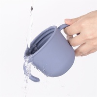 Tasse de sevrage en silicone pour bébé avec couvercle en paille Tasse de paille pour bébé pour boire de l'eau et se nourrir avec cuillère pratique