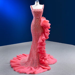 Jancember 222154 asymétrique col carré paillettes perlées sirène robes de soirée - Product Image 1