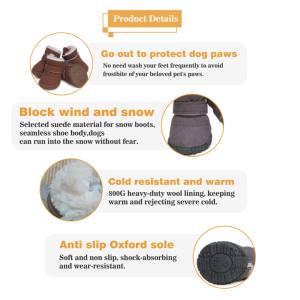 Удобные мягкие теплые флисовые зимние сапоги, дышащая обувь для собак, водонепроницаемая искусственная ткань, Классический роскошный стиль для кошек, зимний сезон - Product Image 6