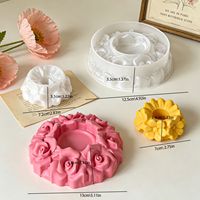 Neue Ideen Rosen-Blumengirlande Kerzenhalter Silikon-Gel-Form Aromatherapie-Kerze Gips-Ornament DIY Valentinstag-Dekoration