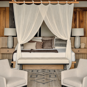 Set di Arredamento Completo per Villa Resort Costiero <span class=keywords><strong>in</strong></span> Stile Wabi con Letto a Baldacchino <span class=keywords><strong>in</strong></span> Lino, Parete a Doghe <span class=keywords><strong>in</strong></span> <span class=keywords><strong>Legno</strong></span> e Mobili da Pranzo <span class=keywords><strong>in</strong></span> <span class=keywords><strong>Legno</strong></span> e Rattan Tropicale - Product Image 3