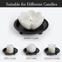 Ensemble de 2 porte-bougies en métal, plateaux ronds pour bougies cylindriques et bougies sphériques