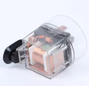 Automotive Relay JD1914 Double Contact Round Case Transparent with Light 12V 5 Pin Relay Socket factory