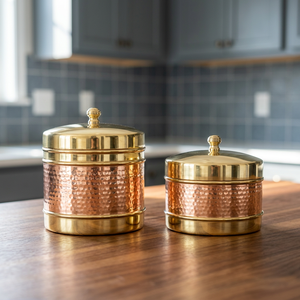 Boîte à bibelots en cuivre massif, lot de 2 pièces - Product Image 1