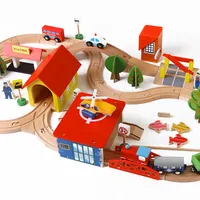 क्लासिक रेलवे लकड़ी ट्रेन ट्रैक सेट 69 टुकड़े लोकप्रिय Rreschool बच्चों लकड़ी ट्रेन ट्रैक खिलौने