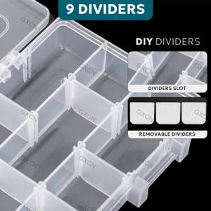 Plateaux d'attirail en plastique Organisateur de rangement de boîte de matériel de pêche <span class=keywords><strong>avec</strong></span> séparateurs amovibles Boîtes de leurre Stockage de matériel terminal - Product Image 5
