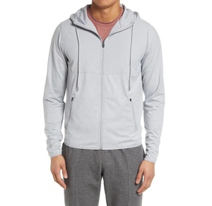 Sudaderas con capucha de invierno personalizadas para hombre, moda transpirable con cremallera, patrón sólido con capucha, sudaderas con capucha térmicas de tamaño personalizado para hombre, 100% algodón - Product Image 1