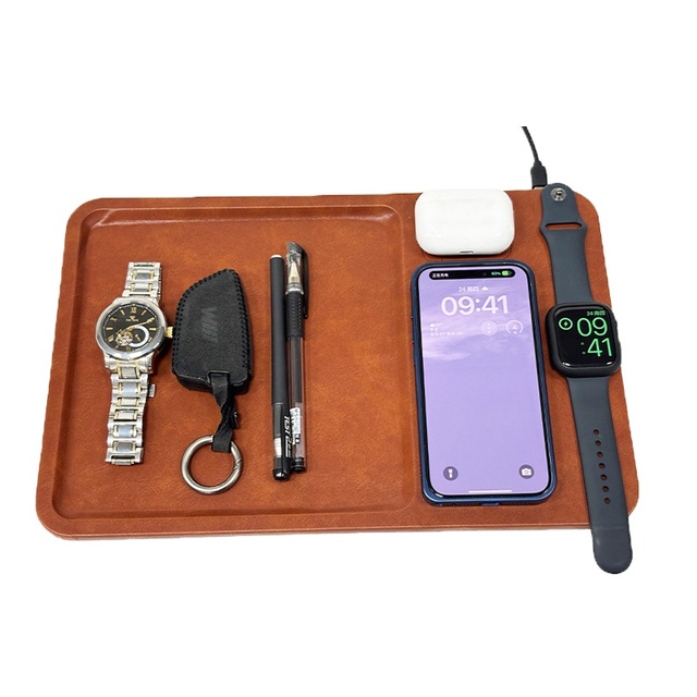 Three-in-one Wireless Charging Storage Tray with Fast Charging Custom Design