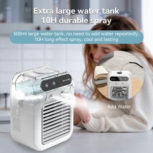 Ventilador Humidificador con 2 Velocidades, Aire Acondicionado Portátil, Ventiladores Pequeños USB Recargables, Ventiladores de Escritorio con Rociador para Oficina, Dormitorio - Product Image 4