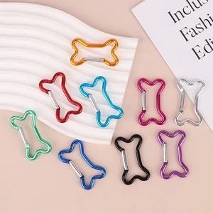 Mousqueton multifonctionnel en alliage d'aluminium en forme d'os, crochet extérieur, porte-clés, violet, bleu, rouge, noir, vert, capacité de charge 10 kg - Product Image 5