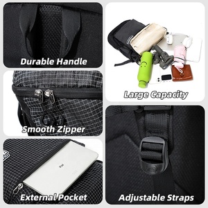 Auf Lager Wasserdichter Zweiwege-Reißverschluss Seitentasche Langlebiger Griff Verstellbarer Riemen Diebstahlsicherer Beutel Sport Wandern Reise Rucksack Tasche - Product Image 3