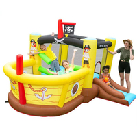 QiaoQiao nouveau design piscine de toboggan aquatique videur gonflable commercial bateau pirate enfants château gonflable à vendre