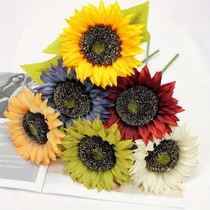 Vendita calda di grandi dimensioni in seta artificiale Girasoli disposizione multicolore realistico decorazione floreale per la casa di natale laurea pasqua - Product Image 2