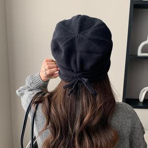 Warm Beanie Women Knitted Wool Pile Checkered Hem Anti Pilling Foldable Autumn <b>Winter</b> <b>Hat</b> Breathable Windproof Stack <b>Hat</b> - Product Image 3