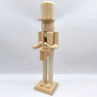 Usine Vente Américain 38CM En Bois Non Coloré Casse-Noisette Marionnette DIY Peint Ensemble Décoration De Noël Cadeau Casse-Noisette Géant En Plein Air