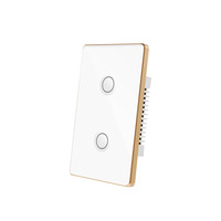 MatterWall Switch Rainure de cadre en alliage d'aluminium directement connecté à Homekit Alexa Voice Control 2.5D Tempered Glass Smart Switch