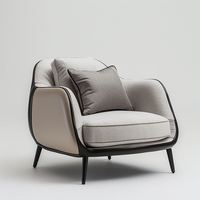 Fauteuil de relaxation moderne italien en coton réglable pour appartement, salle à manger, salon, balcon, extérieur, hôtel, villa - Garantie 5 ans