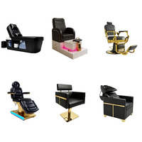 Ensemble de meubles de luxe pour manucure et pédicure, table de manucure, fauteuil de pédicure massant, chaise de pédicure électrique pour salon de beauté et spa des pieds