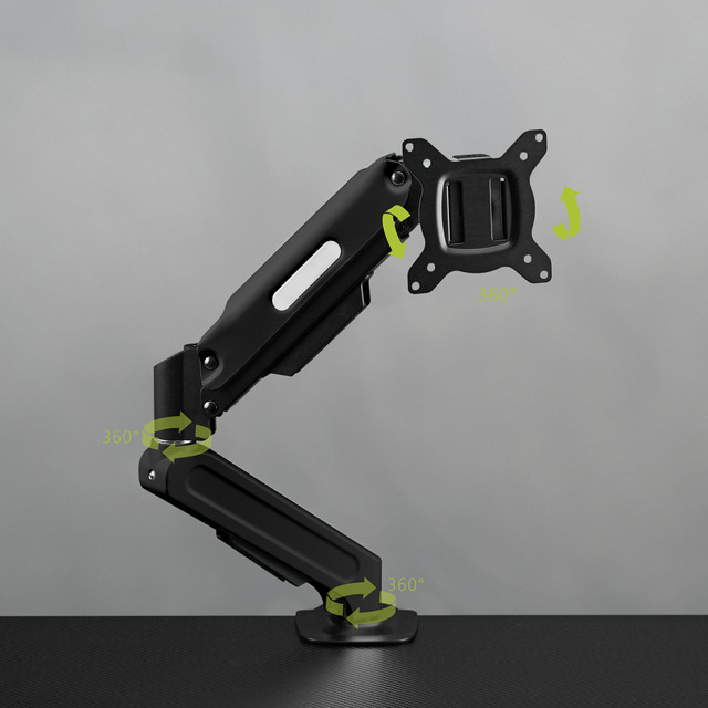New Product Full Motion Tilt Angle Monitor Arm Holder Dual Gas Spring Mount Desk Monitor Stand