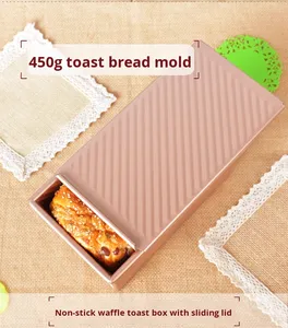 Molde Rectangular para Pan Pullman con Tapa, Antiadherente, de Acero al Carbono Corrugado, para Hornear Pan y Tostadas en Horno - Product Image 5