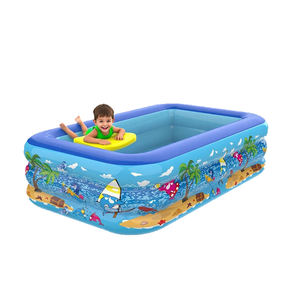 Piscine <span class=keywords><strong>gonflable</strong></span> <span class=keywords><strong>rectangulaire</strong></span> en PVC de 130 cm, épaisse, pour toute la famille, à prix d'usine, pour enfants et adultes - Product Image 5