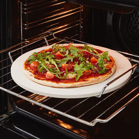 Plaque de pierre ronde en cordiérite durable de 13 pouces pour four à pizza avec boîte emballée jetable