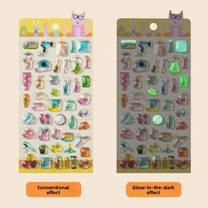 Pegatinas 3D Estéreo de Animales de Dibujos Animados <span class=keywords><strong>para</strong></span> Niños, con Brillantina y Cristales, Divertidas, en Relieve, Luminosas, Decoración Festiva - Product Image 6