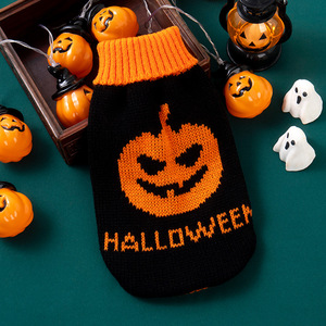 Wholesale Festival Pet Clothes <b>Halloween</b> Knitted Sweater for <b>Dogs</b> & Sphynx Cats Funny Pumpkin & Skull <b>Outfits</b> - Product Image 3