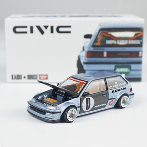 <span class=keywords><strong>MINIGT</strong></span> 1:64 Civic KHMG179 Bleu Alliage d'aluminium Modèle de voiture miniature personnalisé - Product Image 1