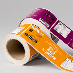 Cuộn thực phẩm lọ lon tùy chỉnh gia vị chai dầu bằng chứng vinyl nhựa in ấn bao bì nhãn khác bán buôn nhãn dán - Product Image 1