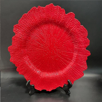 Vente en gros d'usine assiette plastique sous-assiette de chargeur de Grain de bois de noël assiette de mariage