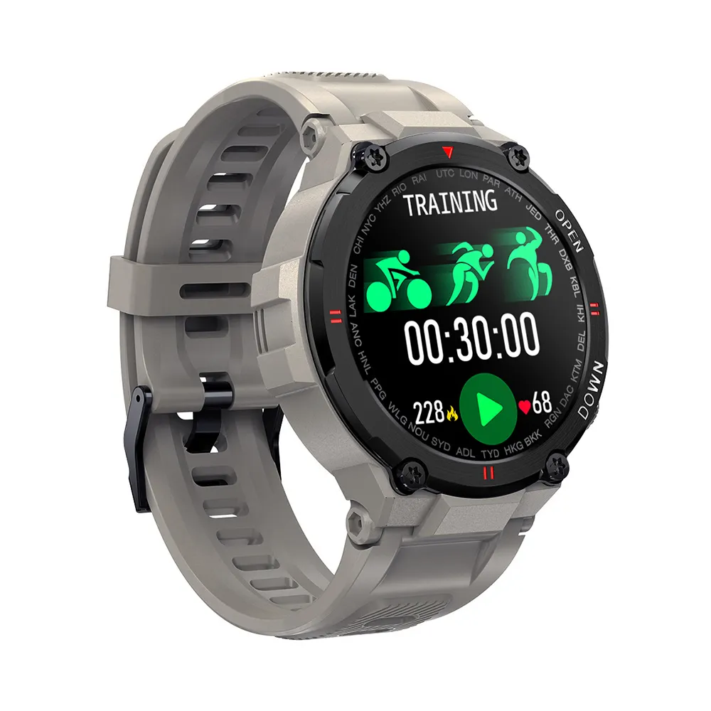 K22 akıllı saat erkek spor spor Tracker telefon görüşmesi izle yüz özel akıllı telefon saati su geçirmez Smartwatch 400mah