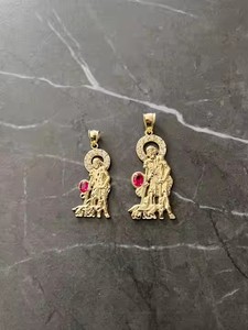 YIREPIN San Lázaro orar encanto para nosotros medallón Santo caminar Jesús religioso San Lázaro colgante para hombres mujeres regalo - Product Image 4