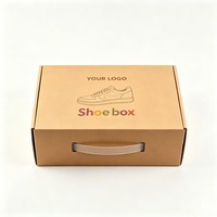 Caja de Embalaje Vacía al por Mayor con Logotipo para Zapatos y Ropa, Caja de Embalaje Corrugada Ecológica, Cajas de Papel Portátiles con Asa