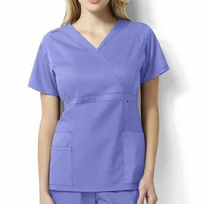 Uniform Dress Women's v-neck medical scrub top for hospital nurses and doctors uniform