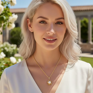 Collar con Colgante de Perla Natural de Agua Dulce, Estilo Simple y Moderno, Chapado en Oro de 18k, Regalo para Mujer, Imprescindible - Product Image 1