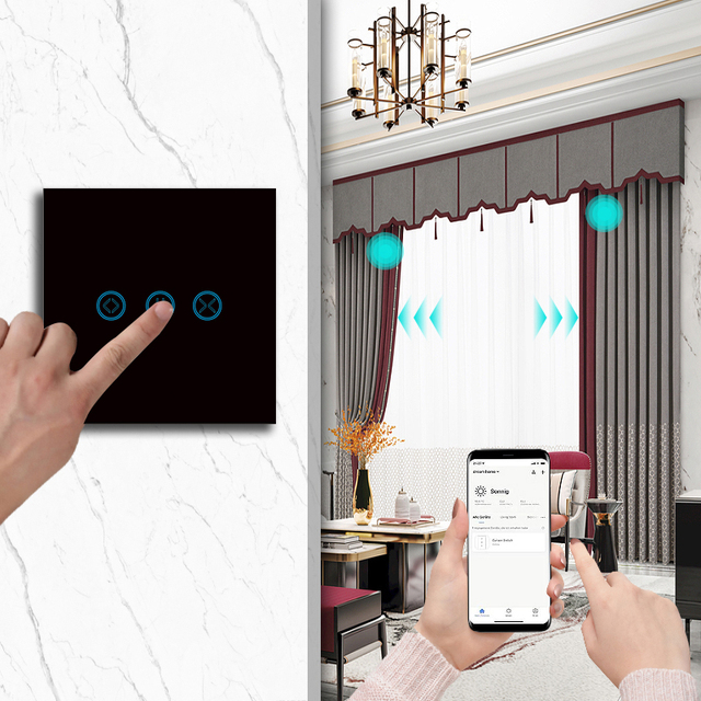 Tuya Smart Life EU /UK/ US WiFi Curtain Blind Switch for Roller Shutter Electric Motor Google Home Work with Alexa