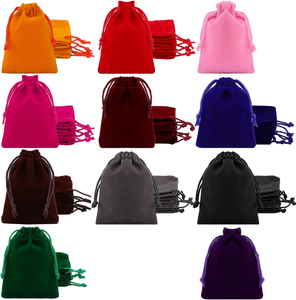 リボンハンドル付きマイクロファイバーベルベットポーチ幾何学的ロープドローストリングデザインカスタマイズ可能なロゴ旅行用ベルベットバッグ - Product Image 1