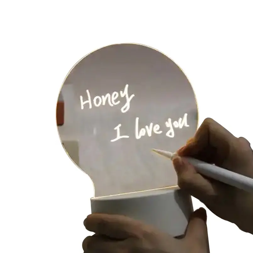 Yaratıcı LED akrilik not kurulu gece lambası lamba USB mesaj panosu tatil ışık kalem dekorasyon LED gece lambası